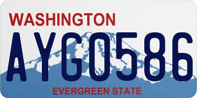 WA license plate AYG0586