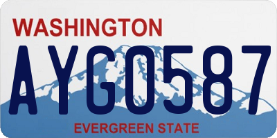 WA license plate AYG0587