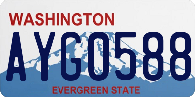 WA license plate AYG0588
