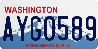 WA license plate AYG0589