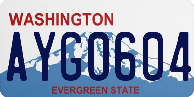 WA license plate AYG0604
