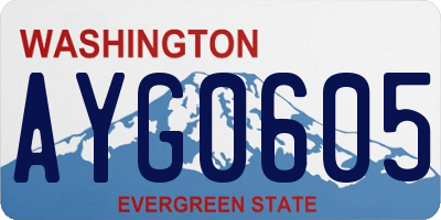 WA license plate AYG0605