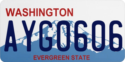 WA license plate AYG0606