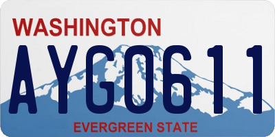WA license plate AYG0611