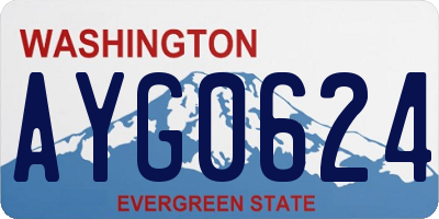 WA license plate AYG0624