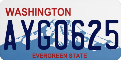 WA license plate AYG0625