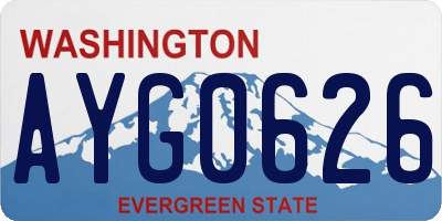 WA license plate AYG0626