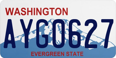 WA license plate AYG0627