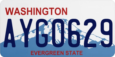 WA license plate AYG0629