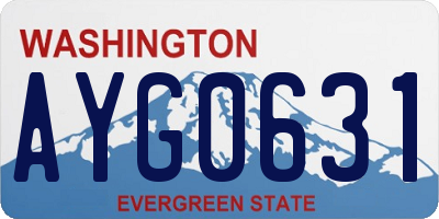 WA license plate AYG0631