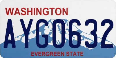 WA license plate AYG0632
