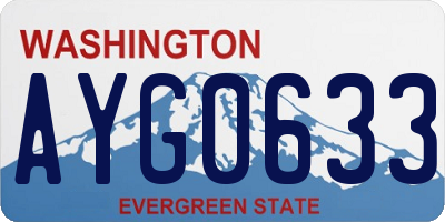 WA license plate AYG0633