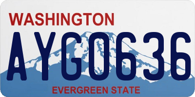 WA license plate AYG0636