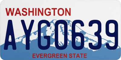 WA license plate AYG0639