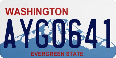 WA license plate AYG0641