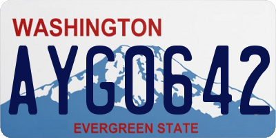 WA license plate AYG0642