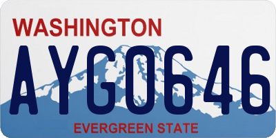 WA license plate AYG0646
