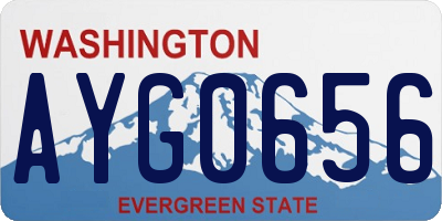 WA license plate AYG0656