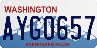 WA license plate AYG0657