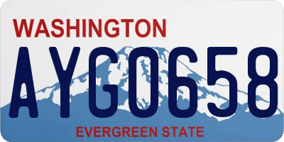 WA license plate AYG0658