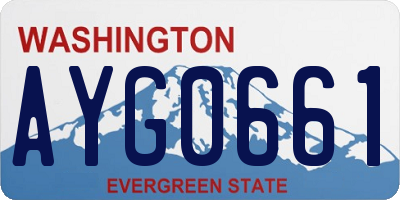 WA license plate AYG0661
