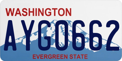 WA license plate AYG0662