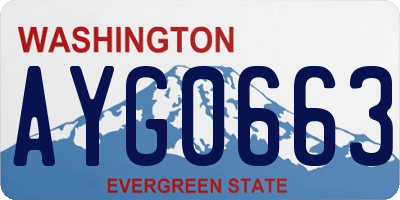 WA license plate AYG0663
