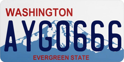 WA license plate AYG0666