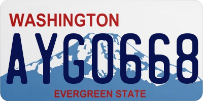 WA license plate AYG0668
