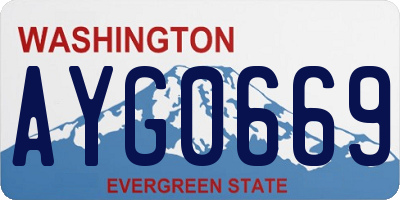 WA license plate AYG0669