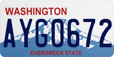 WA license plate AYG0672