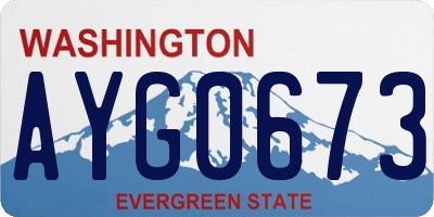 WA license plate AYG0673