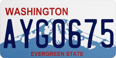 WA license plate AYG0675