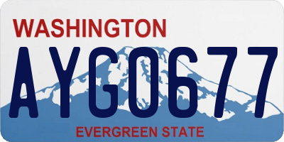 WA license plate AYG0677