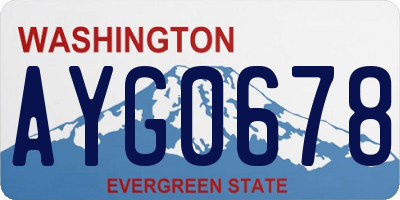 WA license plate AYG0678
