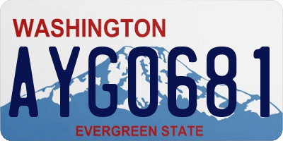 WA license plate AYG0681