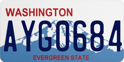 WA license plate AYG0684