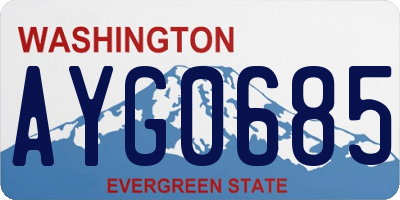 WA license plate AYG0685