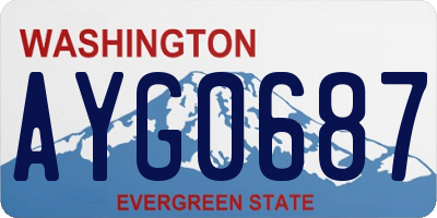 WA license plate AYG0687