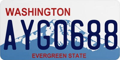 WA license plate AYG0688