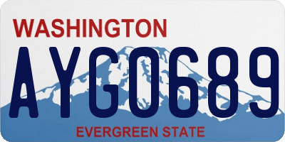 WA license plate AYG0689