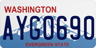 WA license plate AYG0690