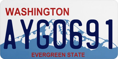 WA license plate AYG0691