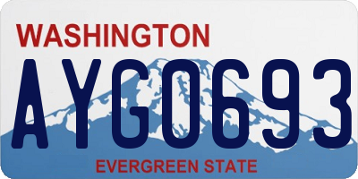 WA license plate AYG0693