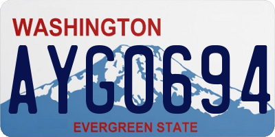 WA license plate AYG0694