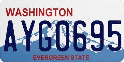 WA license plate AYG0695
