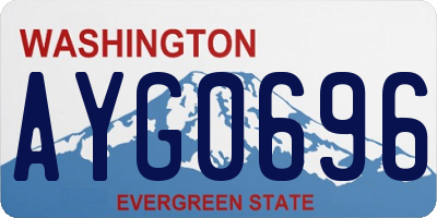 WA license plate AYG0696