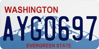 WA license plate AYG0697