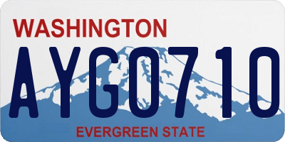 WA license plate AYG0710