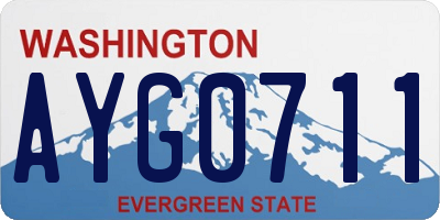 WA license plate AYG0711